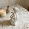 DYS 3D Printed Hollow Cat Figurine, Modern Black White Kitten Statue, Artistic Animal Sculpture Desk Decoration, Gift for Lovers