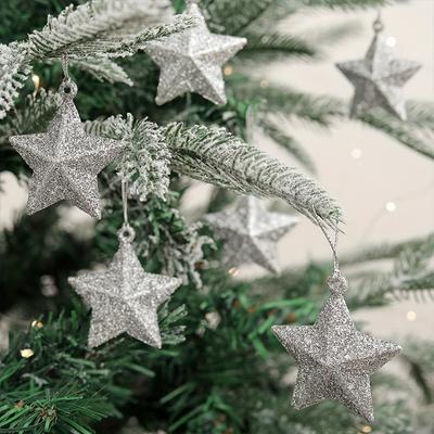 6 adet Trompet Parıltılı Beş Köşeli Yıldız Kolye Noel Beş Köşeli Yıldız Kolye