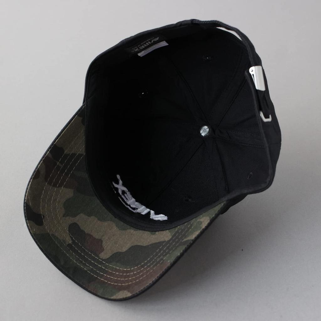 Avirex NUMBERING Military Baseball Cotton Size F 6-Panel Cap, Men's Low-Profile Cap, Black,