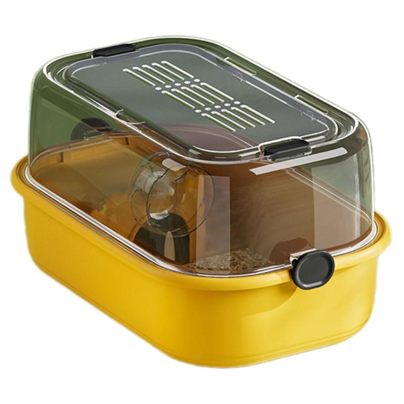 Large Indoor Hamster Habitat Cage with Ventilated Clear Cover Pet Villa Playgrounds for Small Animal Pet Supply 6XDE