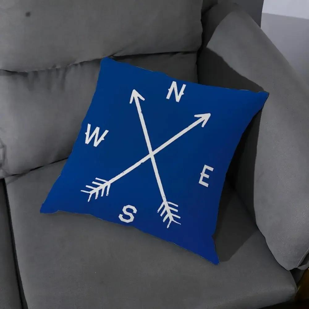 Bedroom Pillowcase Living Room Sofa Car Seat Chair Home Office Waist Cushion Cover Blue Simple Modern Home Decor