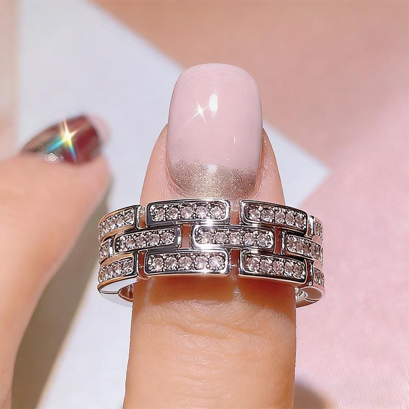 Fashionable, simple, personalized, versatile, high-end, light luxury style ring, geometric pattern, niche design ring