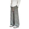 Corduroy Tie-Dye Embroidered Black Casual Pants Men's Trend Teen Loose Straight Pants