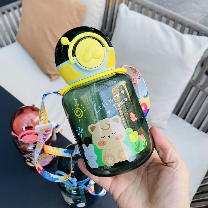 Nufeng Children s Cartoon Straw Water Bottle