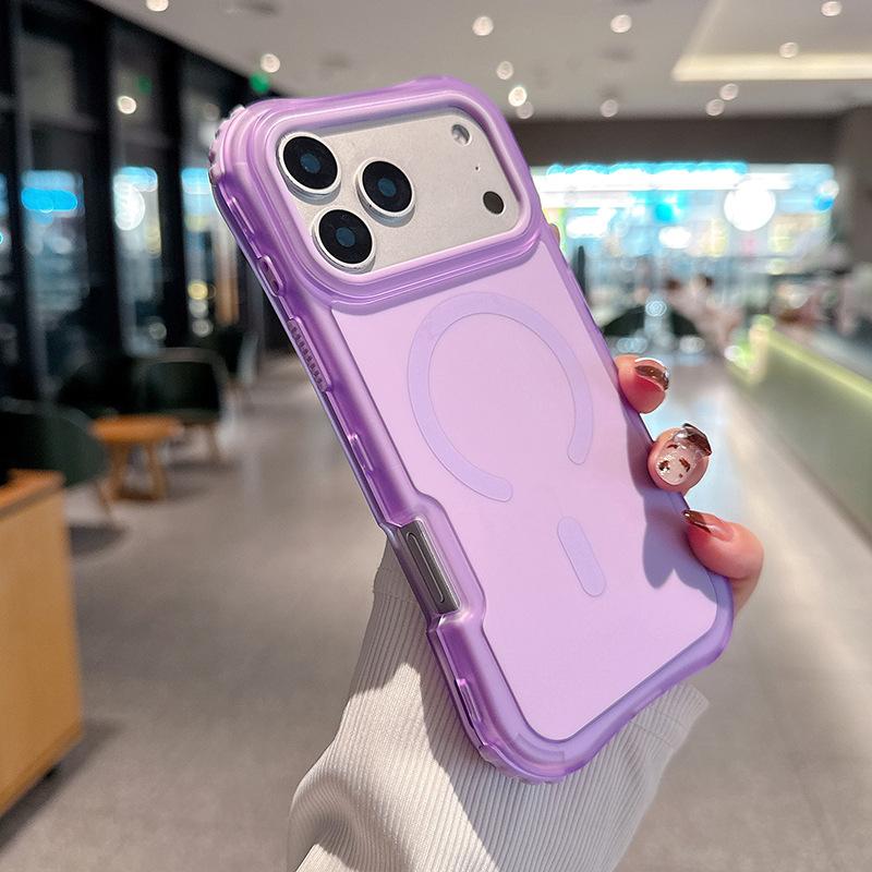 For IP17promax Magnetic Waist Beautiful Solid Color Skin Feel TPU Three-in-one Mobile Phone Case for Apple 17 Mobile Phone Case