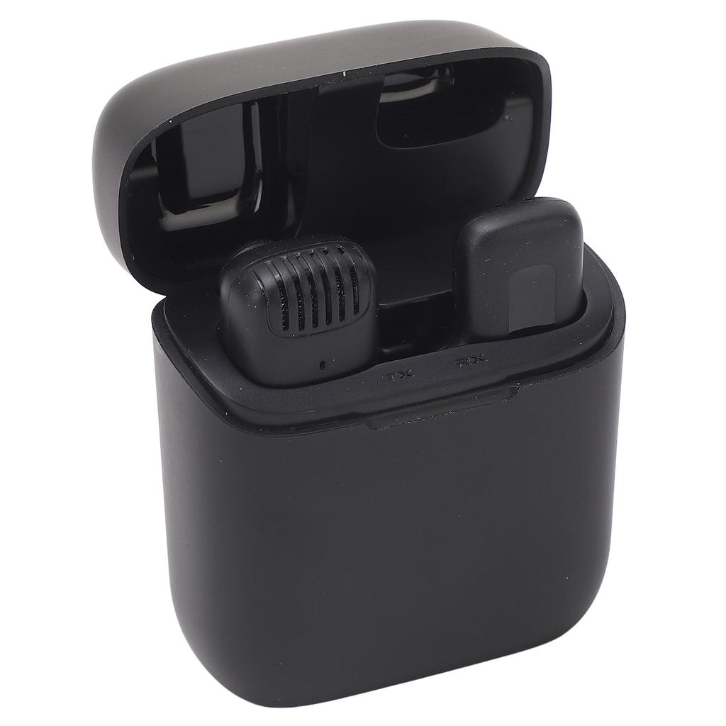 Lavalier Microphone Noise Reduction Lavalier Mic with Charging Case for Video Recording Interview Vlog Live Streaming