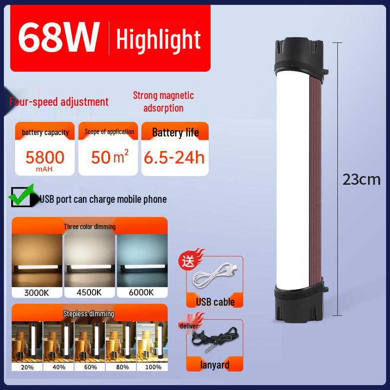 Wireless LED Rechargeable Magnetic Tube Light for Outdoor and Emergency Use