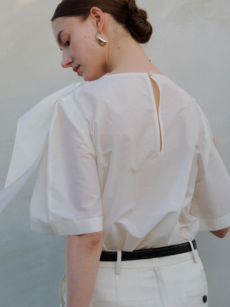 GRIDAJ Scarf Blouse [Ivory]