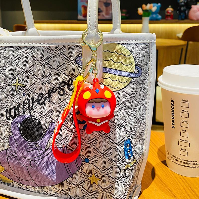 Charming Keychain Silicone With Cartoon Superhero And Monster Design
