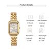Fashion Entry Luxury Small Square No Number Dial Alloy Strap Women Quartz Watch Bracelet 5 Piece Set for Thanksgiving Christmas