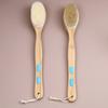 Wet Dry Double Sided Bath Brush Long Handle Boar Bristle Soft Skin Exfoliating Shower Body Brush Back Scrubber