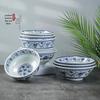 JINMEILI Blue and White Melamine Ramen Soup Bowl