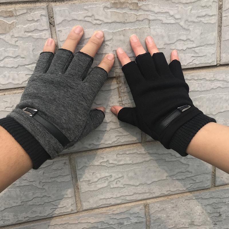 Half Finger Cycling Glove Winter Warm Men Women Sports Climbing Fitness Driving Mitten B50 1