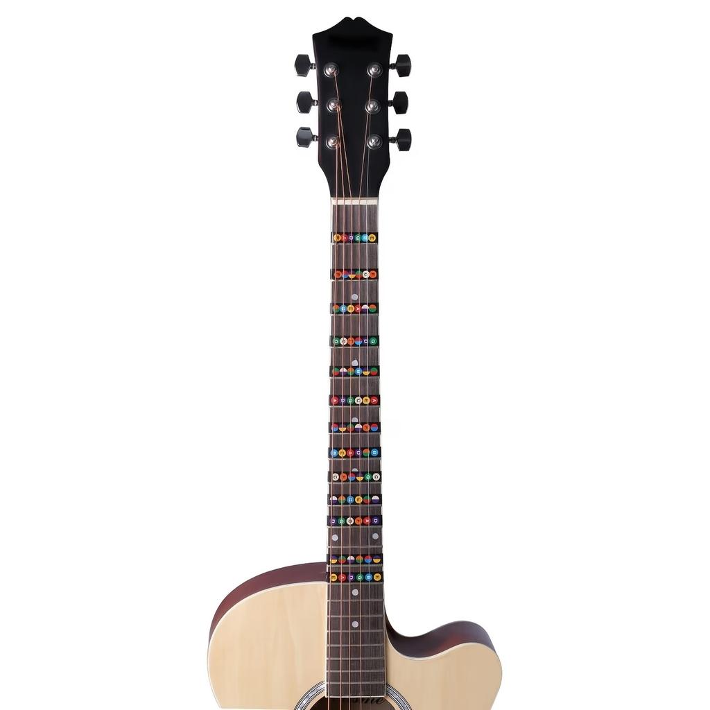 Guitar Fingerboard Note Chord Stickers With Number Mark Black Background Removable Fretboard Labels Guitar Learning Tool