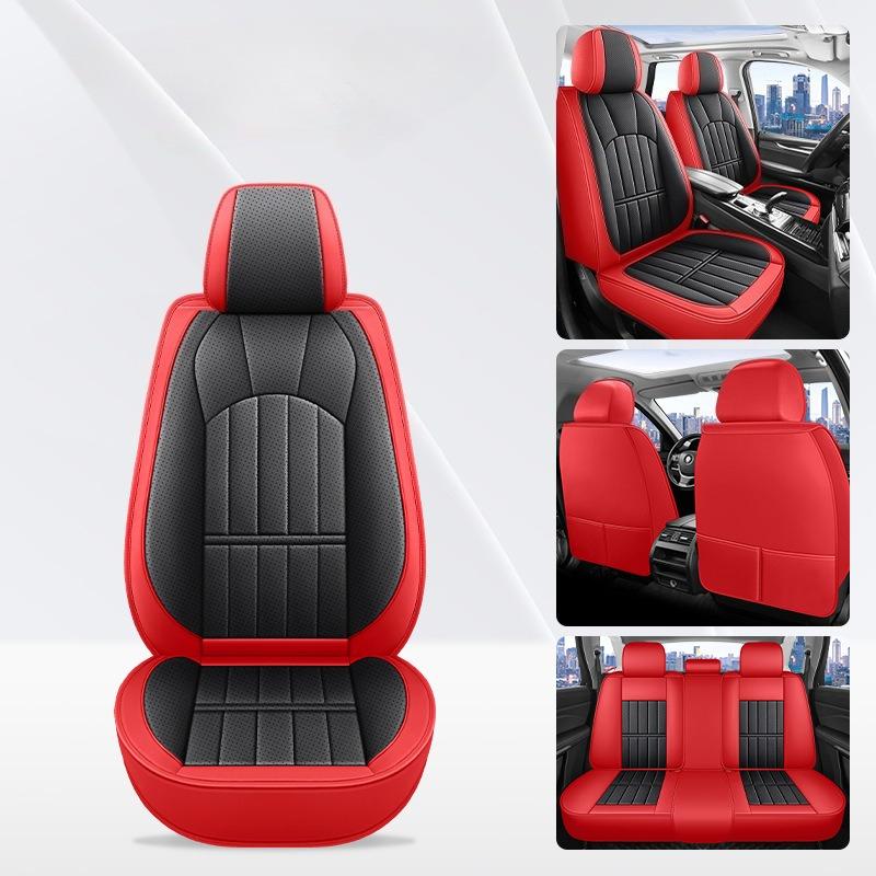 Husa Universala pentru Scaun Auto cu Cinci Locuri | Fixare Tridimensională pentru Talie Versiune Standard, Piele Ecologică Durabilă Rezistentă la Zgârieturi, Ușor de Instalat