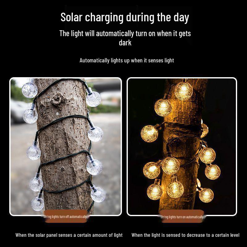 Solar LED Fairy String Lights: Waterproof Outdoor Patio & Garden Decor Lights for Tree Wrapping
