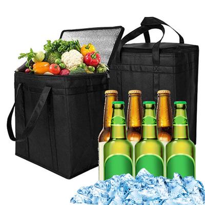 Tragbare Thermotasche aus Vliesstoff, Aluminiumfolie, faltbar, robust, wasserdicht, großes Fassungsvermögen, isolierte Tasche für Picknick-Lebensmittellieferung