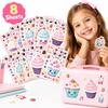 Dessert Theme Cupcake Stickers Waterproof Face Changing Play Set Decoration Stickers Kids Crafts