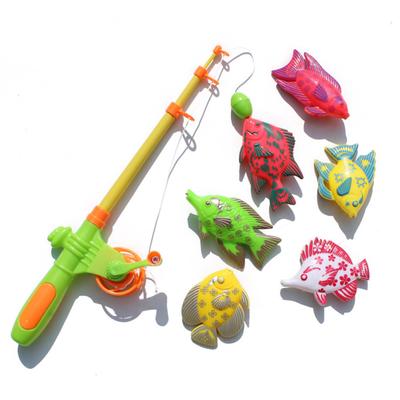 Magnetic Fishing Toy Set Fun Time Fishing Game With 1 Fishing Rod and 6 Cute Fishes for Children