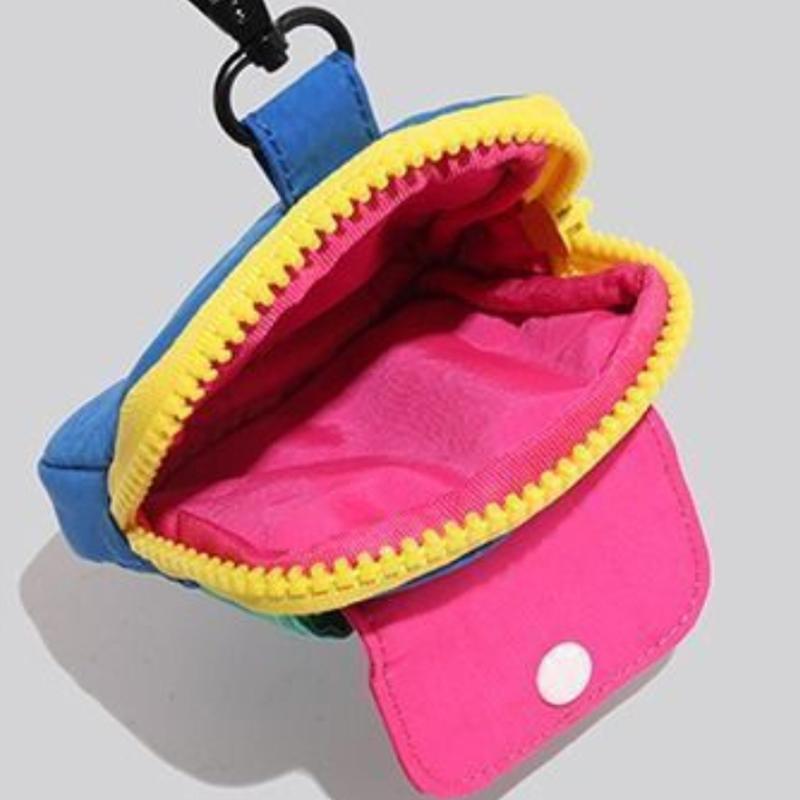 Tragbare Langlebige Reißverschluss Münzbörse Kontrastfarbe Kopfhörertasche Multifunktionale Geldbörse Schlüsselanhänger Tasche Tägliche Nutzung Dekoration Geschenk