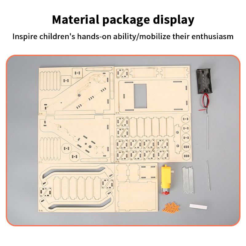 3D Wood Escalator Science Experiment Kit Diy Science Experiment Educational Toy School Students Physics Equipment Supplies