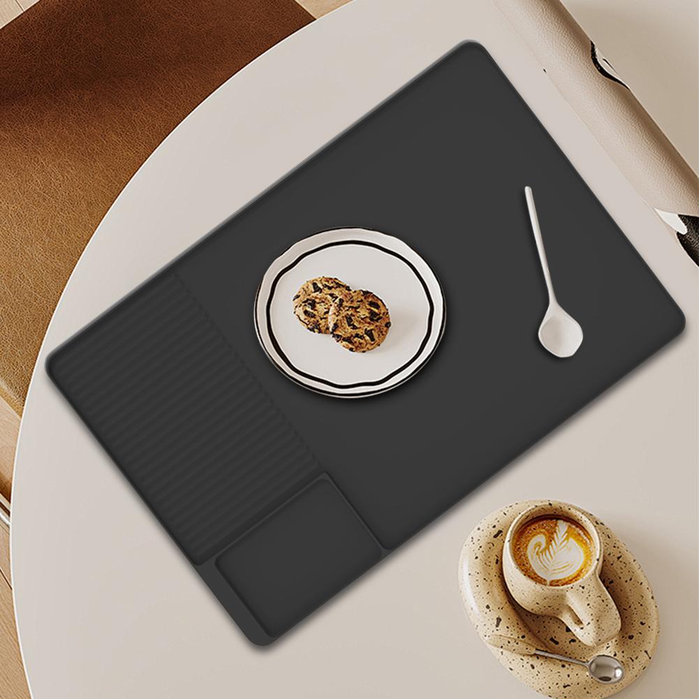 Silicone Coffee Mat Nonslip Quick Drying Mat Coffee Machine Silicone Mat Tray Drain Pad Coffee Powder Pad Coffee Bar Accessories