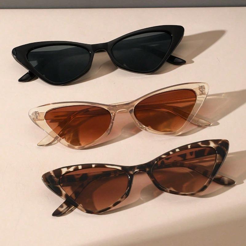 Cute Ladies' Personalized Cat Eye Pink Sunglasses Dyed Lens Y2K Glasses Summer Travel Bohemian Style Sunglasses