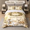 Winter Snow Theme Custom Text Or Name 3Pcs Bedding Set 1 Flat Sheet & 2 Pillowcases Personalized Home Bedding
