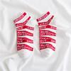 1 Pair Chic Women Summer Red Lips Love Heart Funny Lettered Socks Hipster Sport Short Ankle Sokken Preppy Style College Fashion