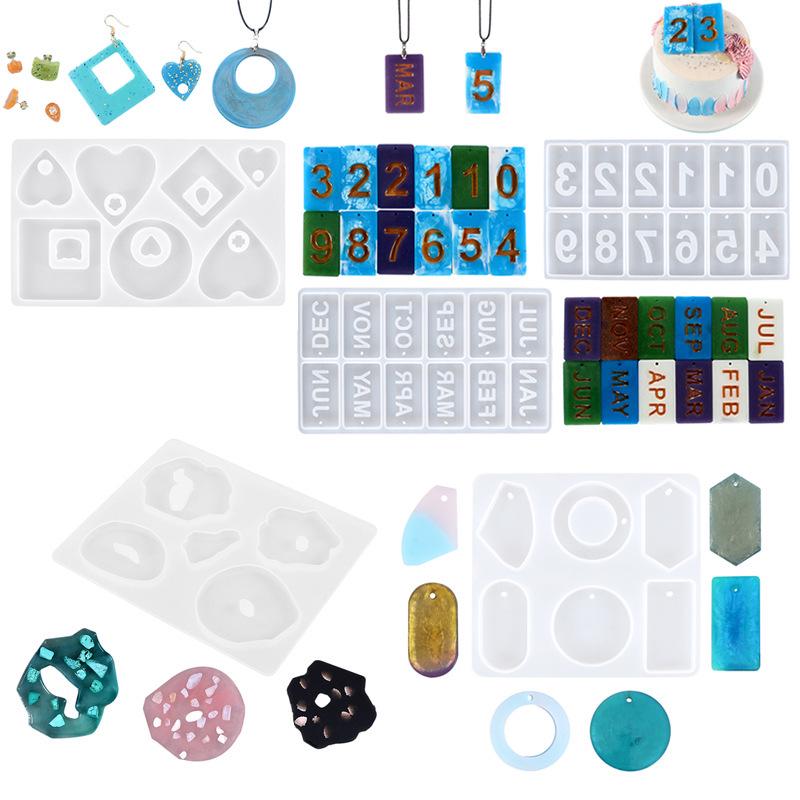DIY Geometric Silicone Mold for Round, Oval, and Earring Pendants