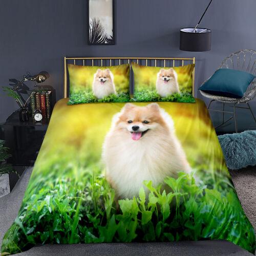 Dog Printed Bedding Set 2/3PCS Duvet Cover & Pillowcase Doona Quilt Cover