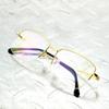 Gold Rechteck Titan Legierung Halbrand Leichte Allergie Frei Männer Optische Gläser Rahmen Brillen Eyeframe Brillen