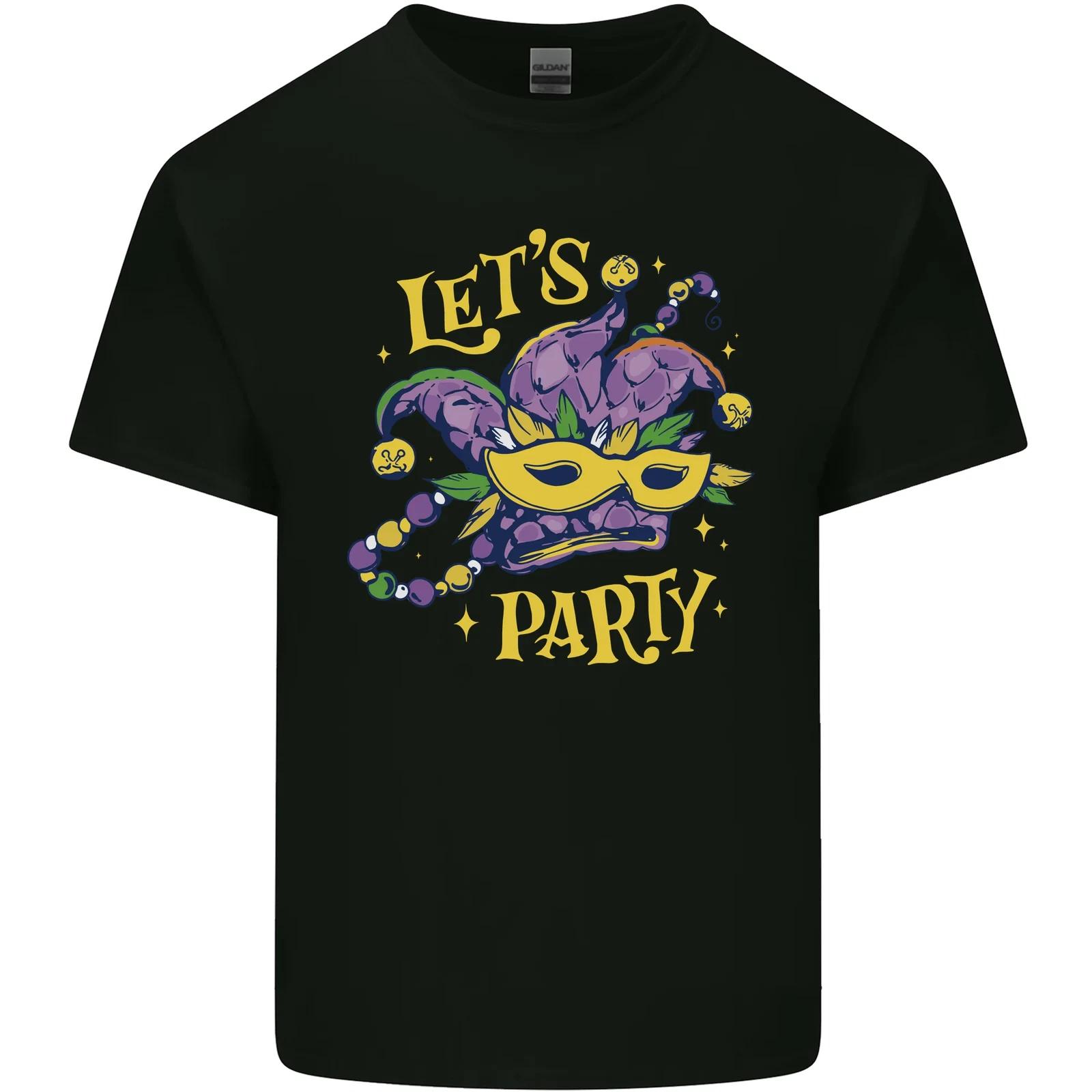Mardi Gras Lets Party Kids T-Shirt Childrens S