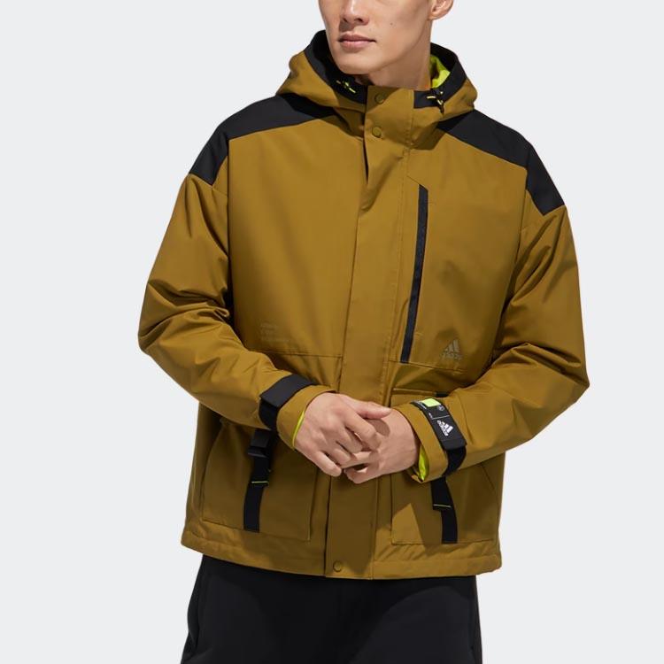 Adidas Essentials Windbreaker Jacket Men Outerwear Brown GP0989