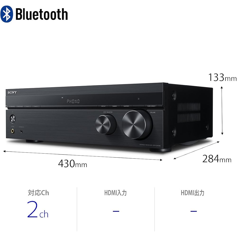 Sony STR-DH190 Bluetooth Stereo Amplifier with Phono Input Black