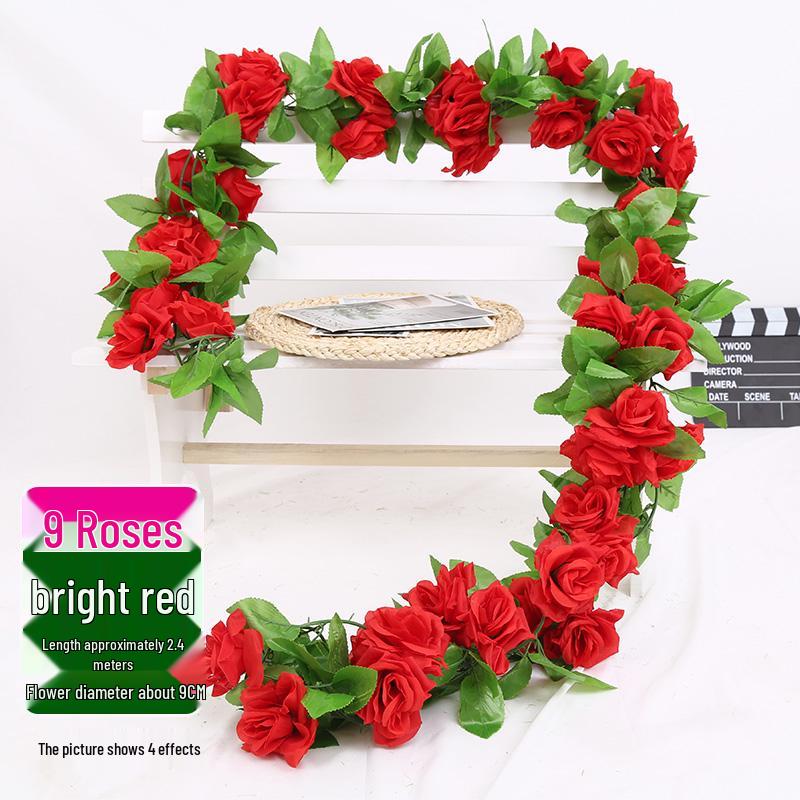Artificial Rose Vine Decoration for Wedding Ceiling or Water Pipe Cover
