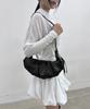 Flareup Draped Leather Bag (Fl-745_Black)