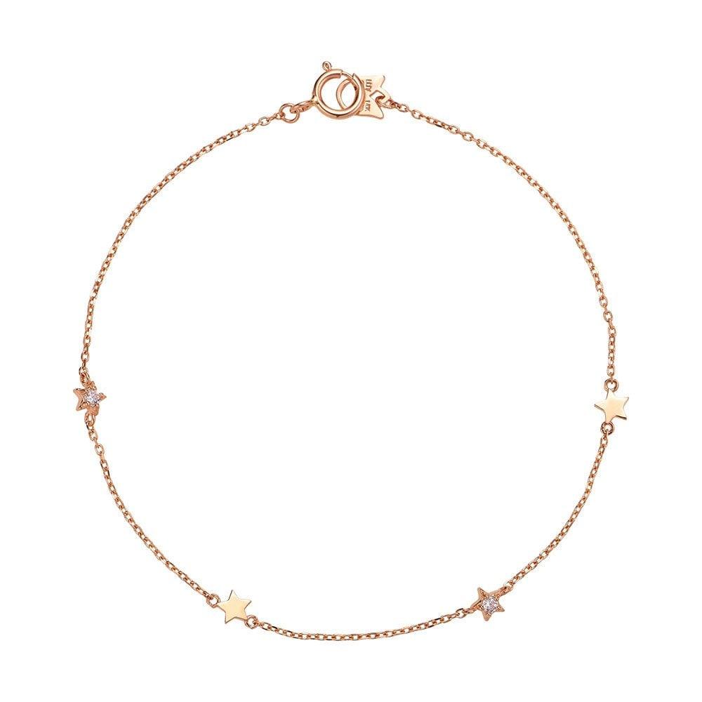 14K Gold Bracelet Chain Star