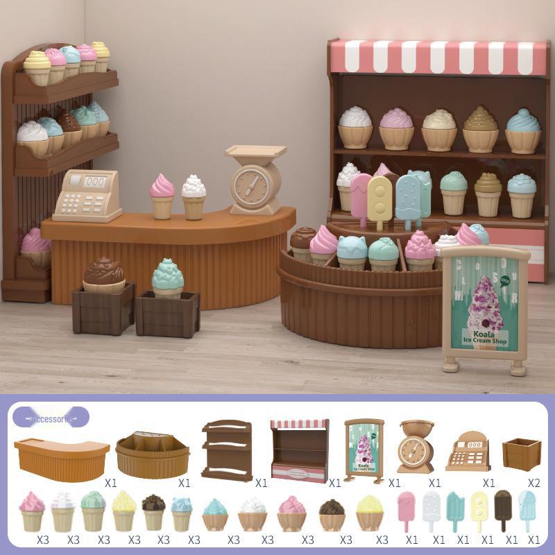 Koala Diary Mini Dollhouse Play Set: Bathroom, Bedroom, Kitchen Scenes - Perfect Gift for Girls