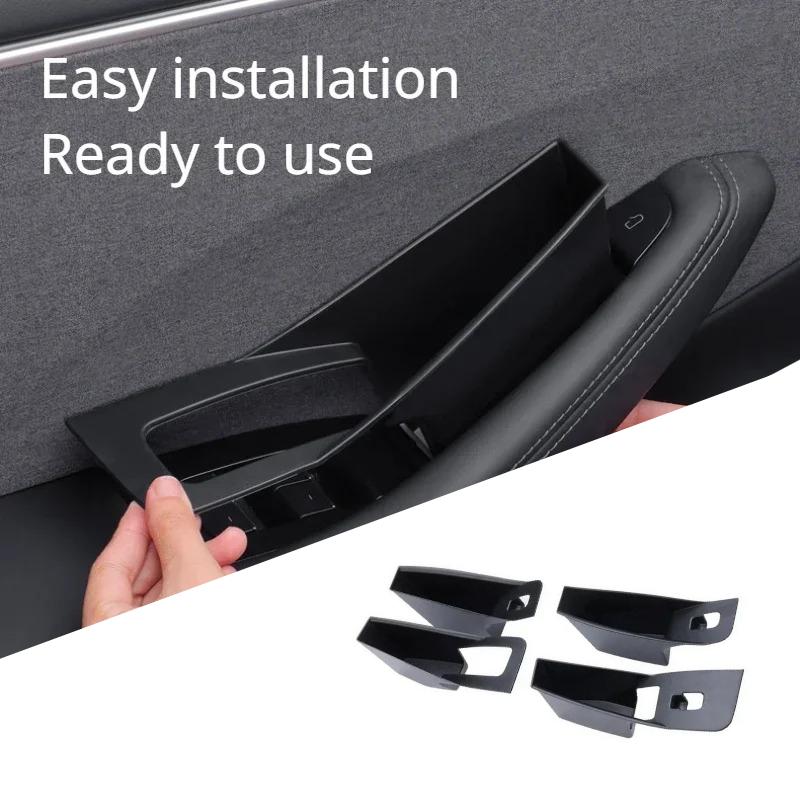 For Tesla Model Y/3/3+ Model Y Juniper Car Door Storage Box Four-door Inner Handle All-inclusive Storage Box Interior Storage