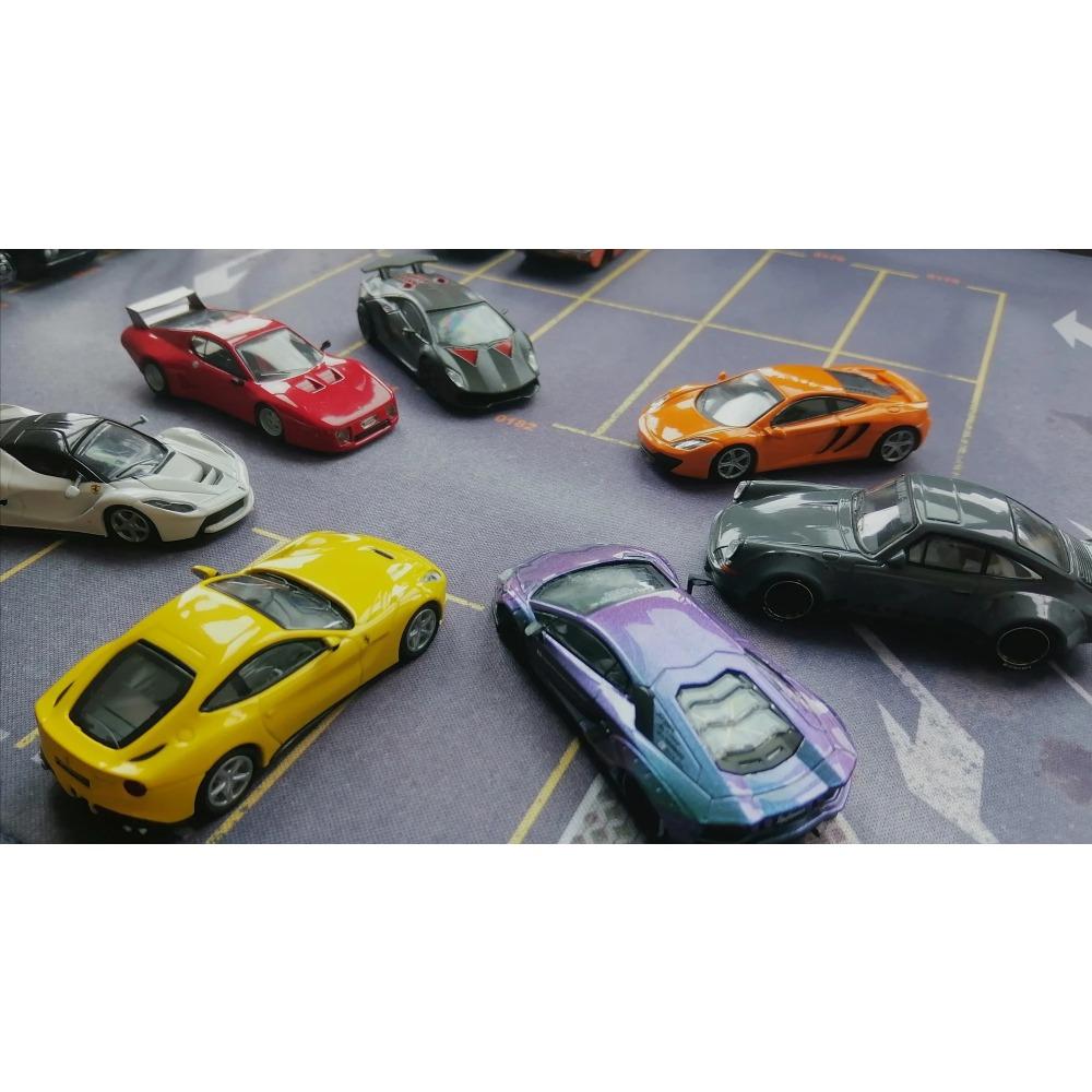 Escena de Modelo de Coche 1/64 Con Estacionamiento Tiro Garaje Base de Suelo Alfombrilla