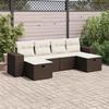 VidaXL Garden Lounge Set with Cushions 6 Pcs Brown Braided Resin 3325729