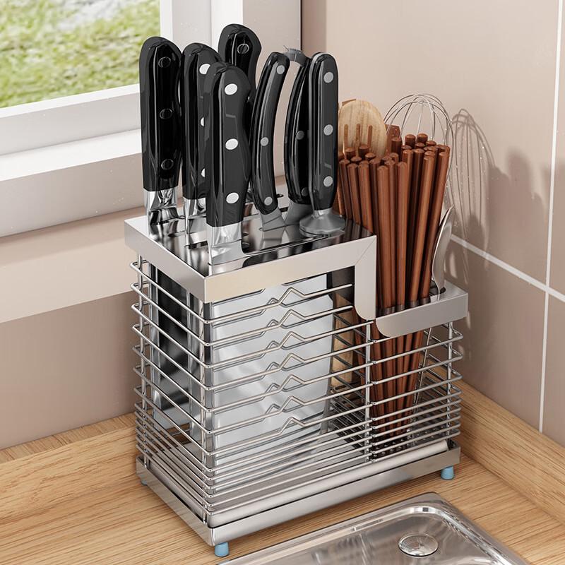 Stainless Steel No-Drill Wall-Mounted Knife Holder