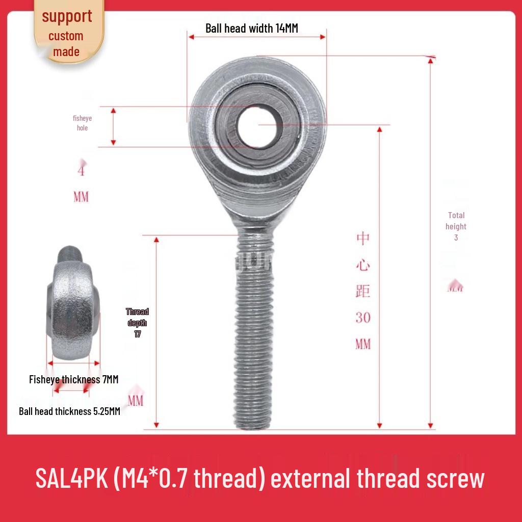 Spherical Plain Bearings: Universal Joint Ball Joint Rod End, Internal SI, External SA, Sizes 5-40