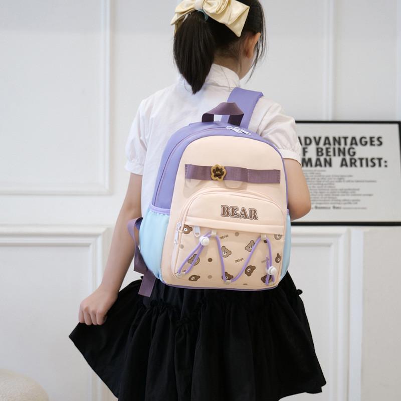Versatile And Lightweight Cartoon Kids Backpack With Cute Bear Motif Perfect For School In Multiple Colors
