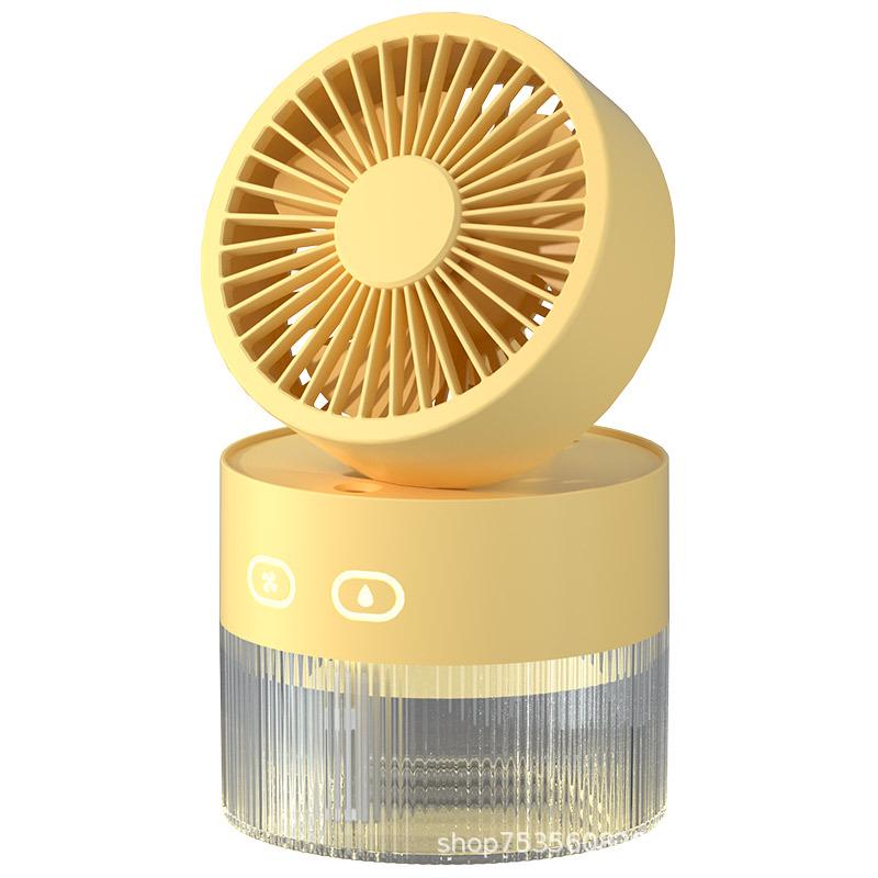 Water-cooled USB Mini Desktop Fan with Turbine, Foldable Design & Humidifier Spray.