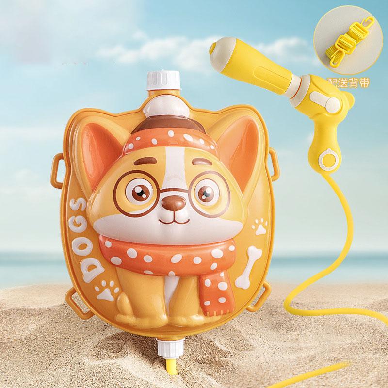 Children's backpack water gun toys 1pcs summer pull-out bared water gun beach water fight water play toy spray gun