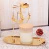 Gold/Silver Christmas Rotating Candle Holder Stainless Steel Rotating Candlesticks  Night