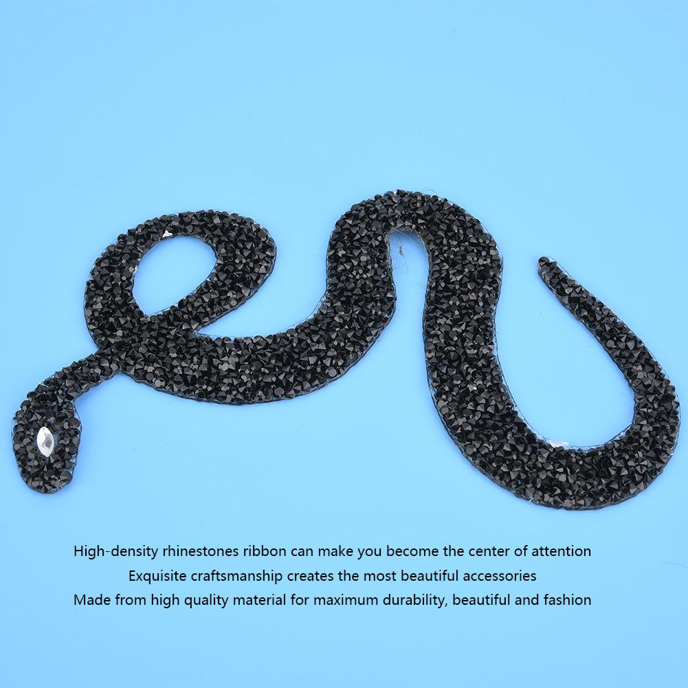 SnakE Shaped Rhinestones Trim Ribbon Mesh Wrap Roll   Clothing Accessories Applique (Silver)
