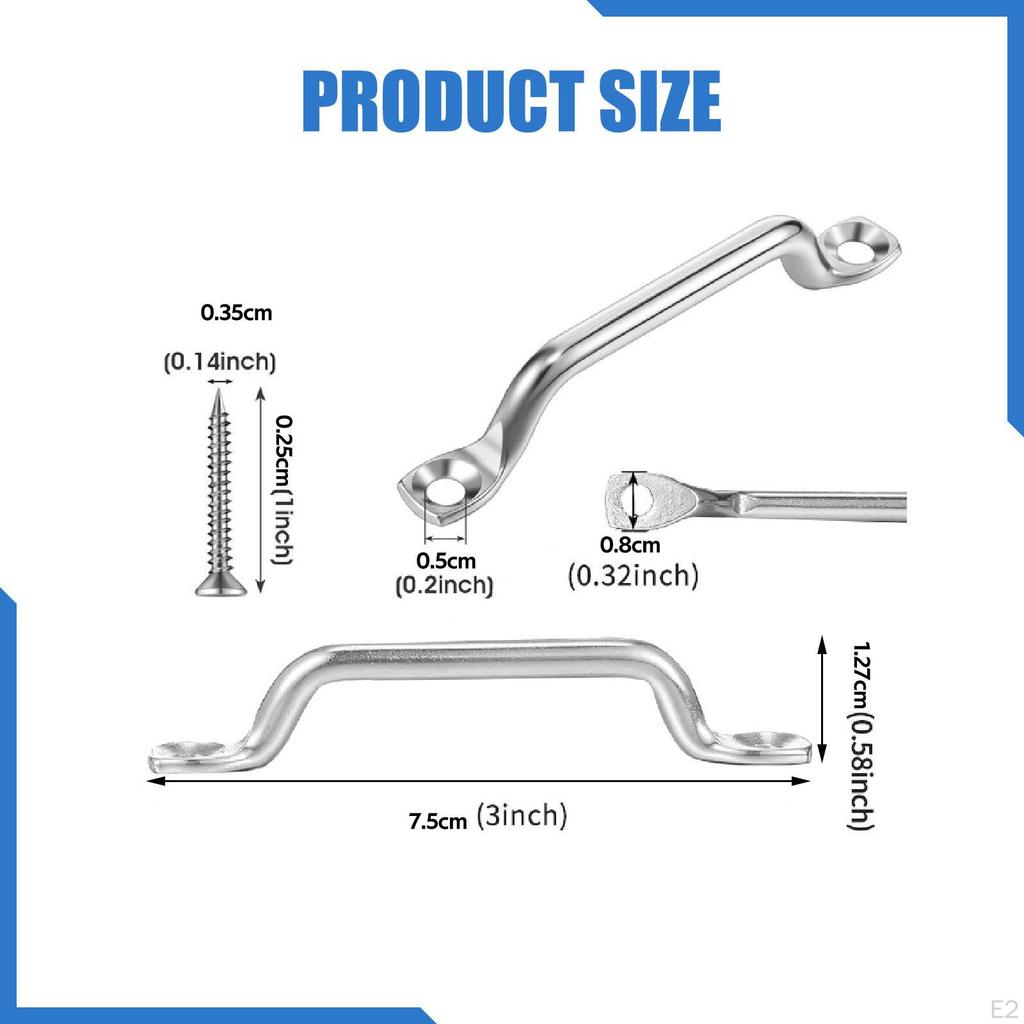 4Pcs Bimini Top Strap Pad Eye Footman Loop Stainless Steel Accessories Boat for Buggy